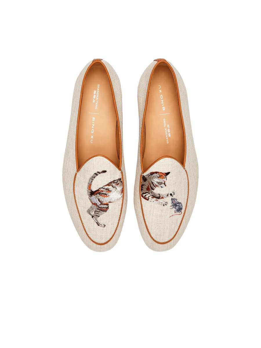 Bing Xu for Shanghai Tang – 'Catch Me if You Can' embroidered loafers