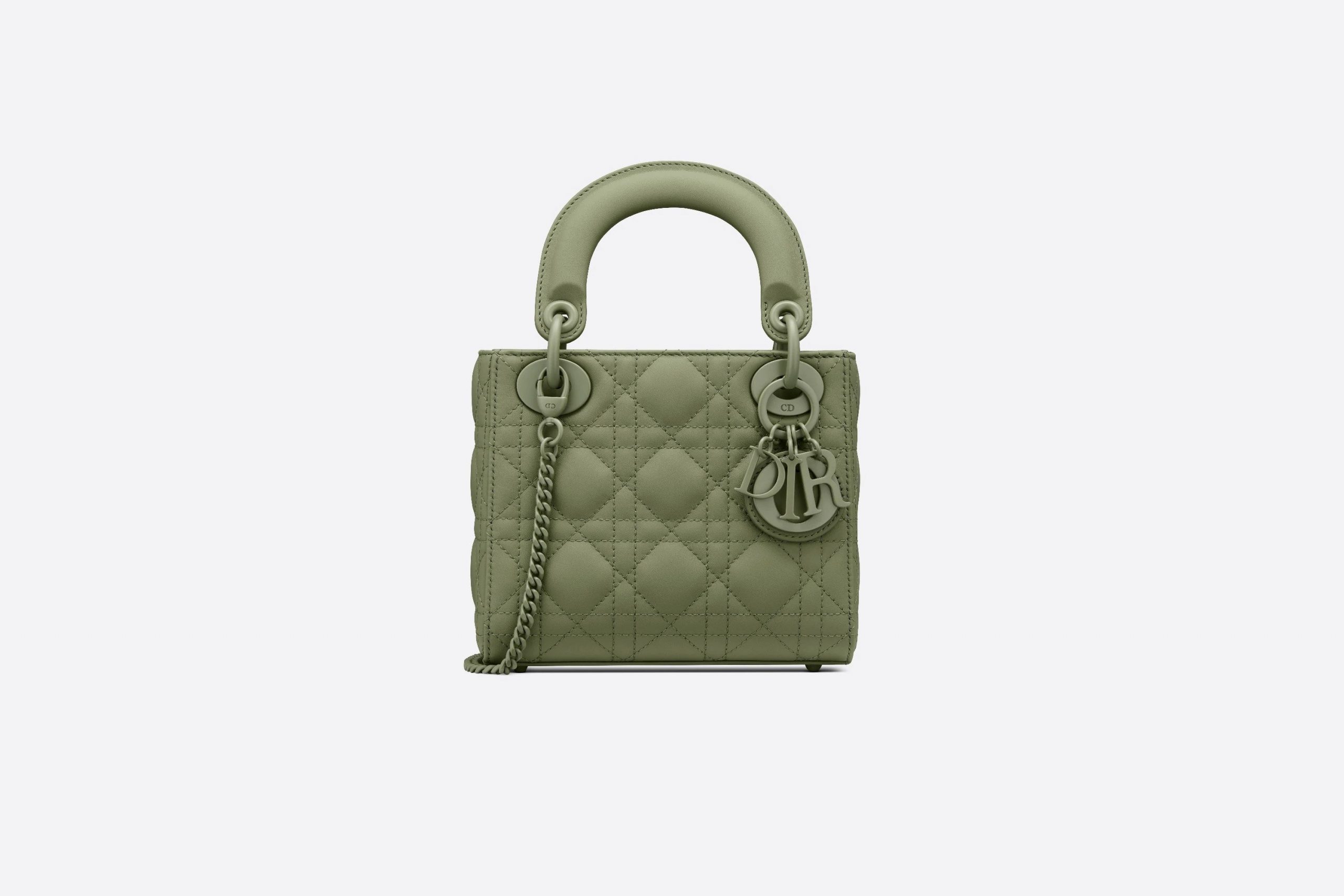 Dior – 'Lady Dior' smooth matte cannage calfskin bag in dusty jade